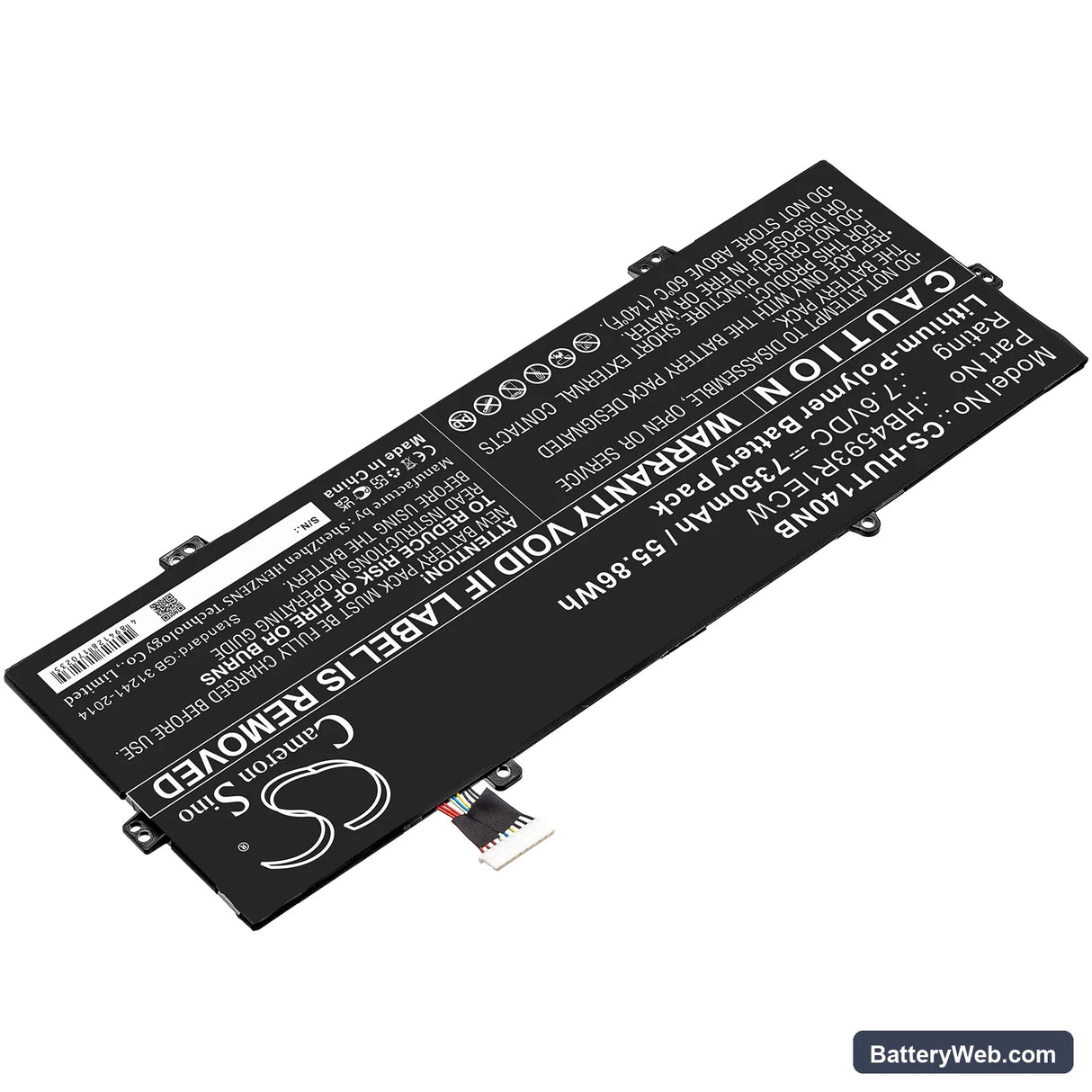 Huawei MateBook 14 Replacement Battery, 7.6V, 7350mAh, Li-Polymer 2