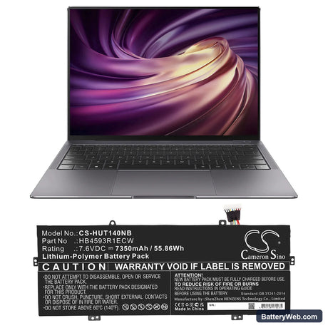 Huawei MateBook 14 Replacement Battery, 7.6V, 7350mAh, Li-Polymer 5