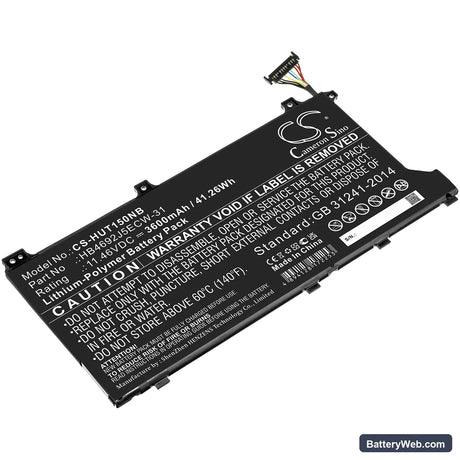 Huawei MateBook D 15 2020 Replacement Battery, 11.46V, 3600mAh, Li-Polymer 1