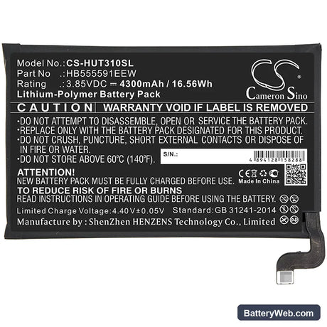 Huawei Mate 30 Pro Replacement Battery, 3.85V, 4300mAh, Li-Polymer 3