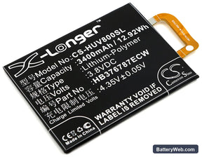 Huawei Honor V8 Replacement Battery, 3.8V, 3400mAh, Li-Polymer 1