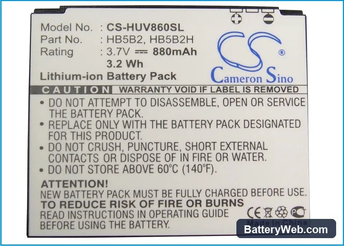 Vodafone V830 Replacement Battery, 3.7V, 880mAh, Li-ion 5