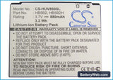 Vodafone V830 Replacement Battery, 3.7V, 880mAh, Li-ion 5
