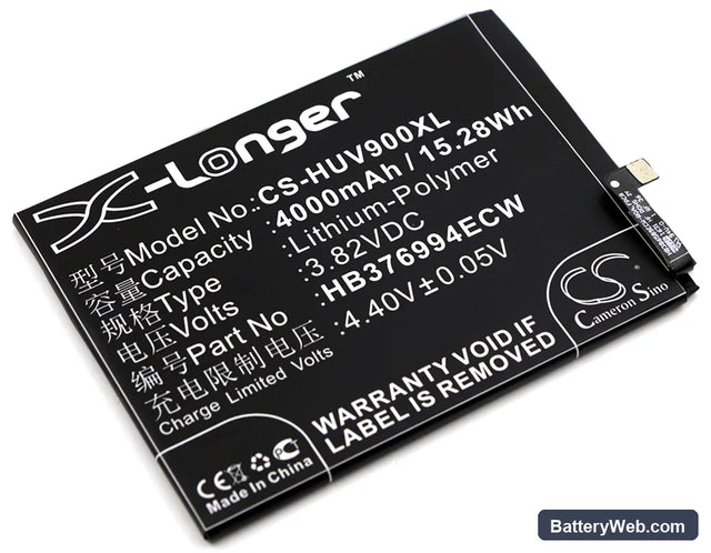Huawei Honor V9 Replacement Battery, 3.82V, 4000mAh, Li-Polymer 1
