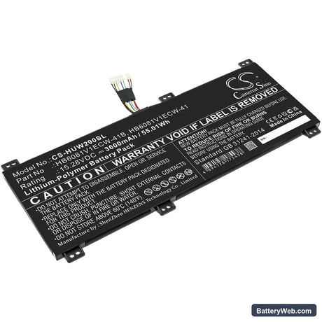 Huawei MateBook D 16 Replacement Battery, 15.28V, 3600mAh, Li-Polymer 1