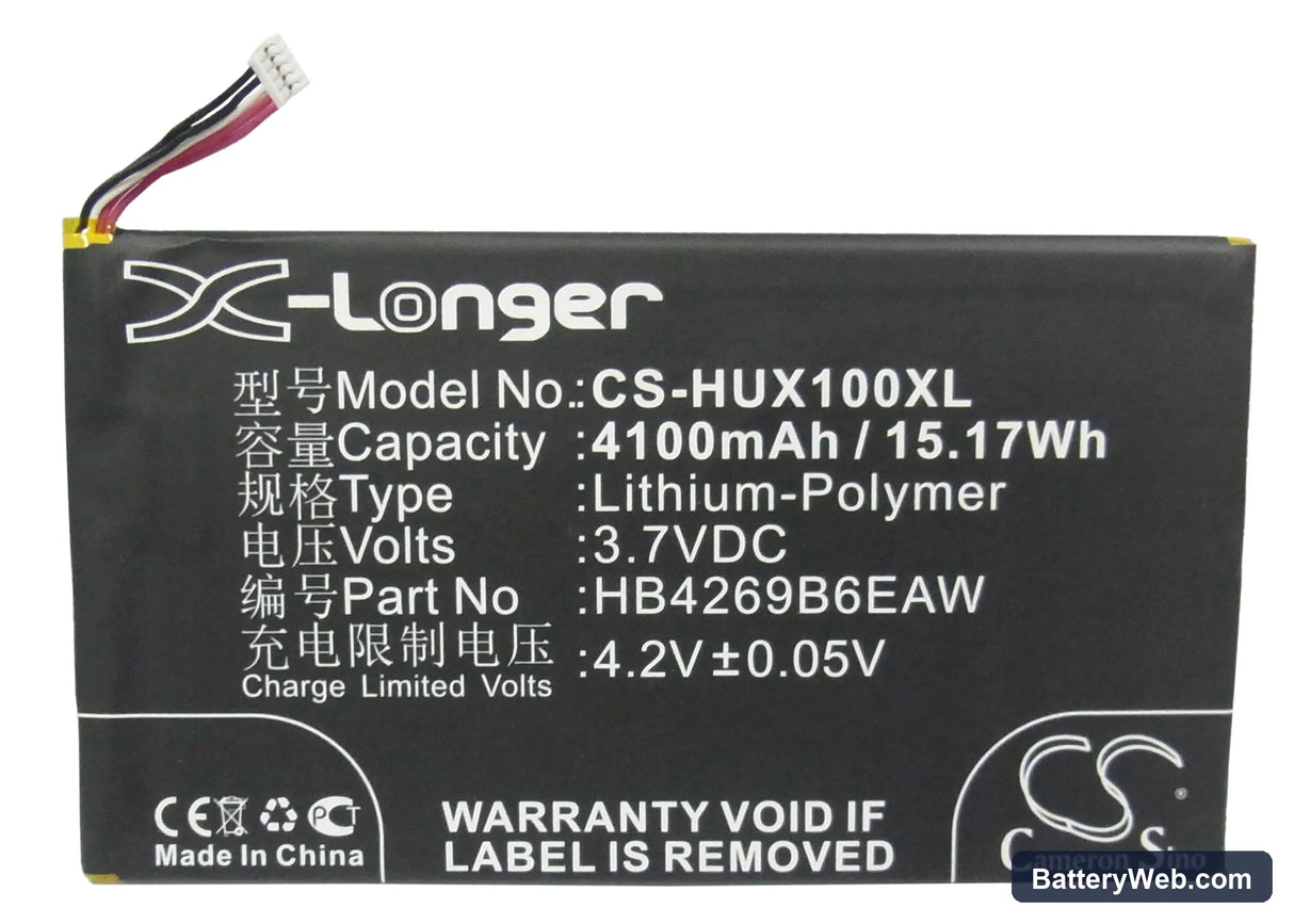 Huawei Honor X1 7D-504L Replacement Battery, 3.7V, 4100mAh, Li-Polymer 5