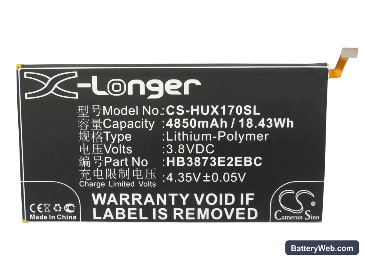 Huawei Mediapad X1 7.0 Replacement Battery, 3.8V, 4850mAh, Li-Polymer 5