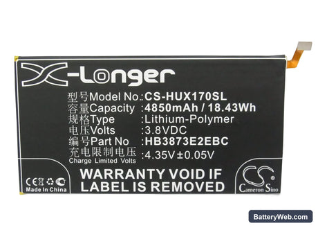 Huawei Mediapad X1 7.0 Replacement Battery, 3.8V, 4850mAh, Li-Polymer 5