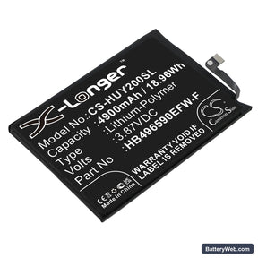 Huawei Honor Play 20 Replacement Battery, 3.87V, 4900mAh, Li-Polymer 1