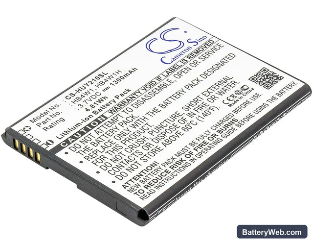 Huawei Ascend Y210 Replacement Battery, 3.7V, 1300mAh, Li-ion 1