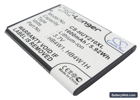 Huawei Ascend Y210 Replacement Battery, 3.7V, 1600mAh, Li-ion 1