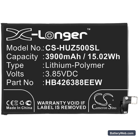 Huawei Enjoy 20 Pro Replacement Battery, 3.85V, 3900mAh, Li-Polymer 3