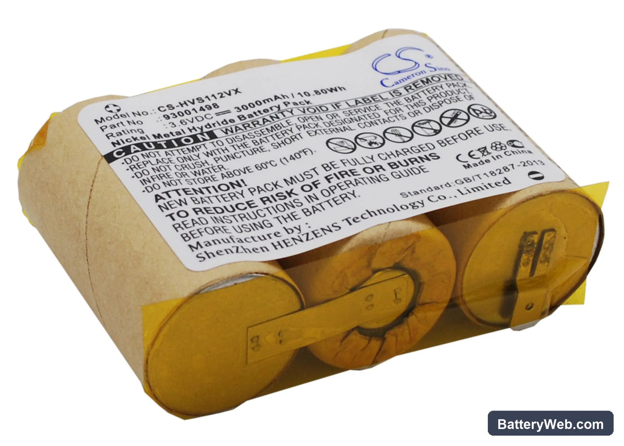 Hoover S1120 Replacement Battery, 3.6V, 3000mAh, Ni-MH 2