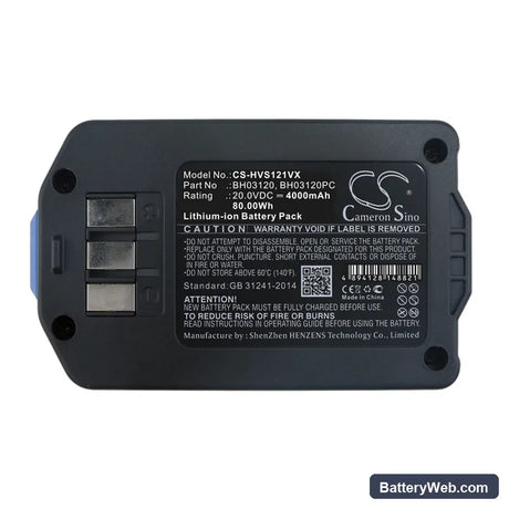 Vax Air Cordless Switch AC21 Replacement Battery, 20V, 4000mAh, Li-ion 5