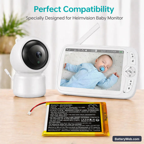 HeimVision Soothe 3 baby monitor Replacement Battery, 3.7V, 3000mAh, Li-Polymer 6