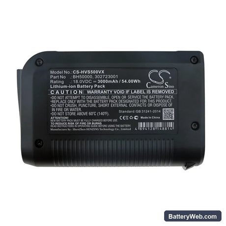 Hoover BH50015 Platinum Collection LINX Cordless Handheld Replacement Battery, 18V, 3000mAh, Li-ion 5