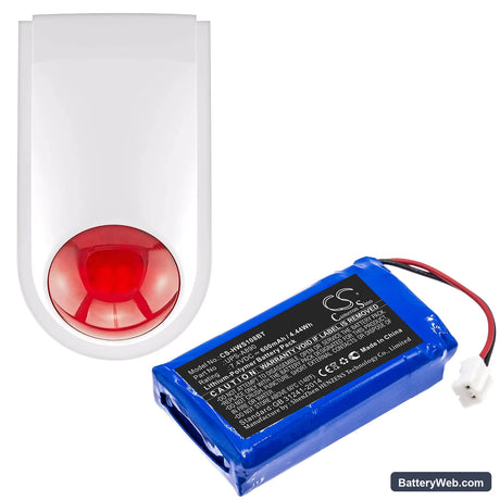 Chuango WS-108 Replacement Battery, 7.4V, 600mAh, Li-Polymer 6