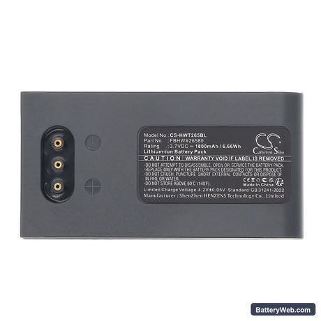 Hoft & Wessel HW19200 Replacement Battery, 3.7V, 1800mAh, Li-ion 5
