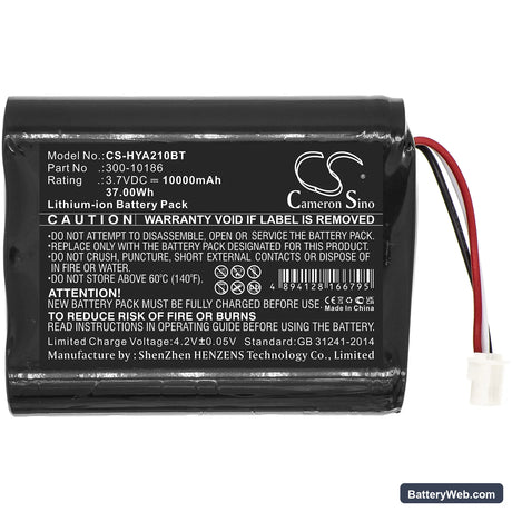 ADT Command Smart Security Panel Replacement Battery, 3.7V, 10000mAh, Li-ion 3