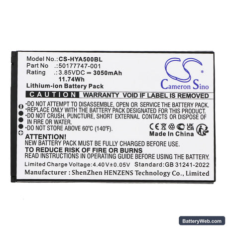 Honeywell ScanPal EDA5S Replacement Battery, 3.85V, 3050mAh, Li-ion 5
