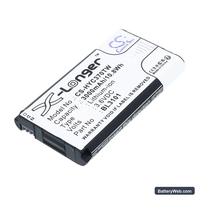 Hytera PNC370 Replacement Battery, 3.6V, 3000mAh, Li-ion 1