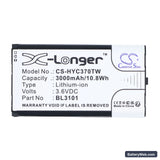 Hytera PNC370 Replacement Battery, 3.6V, 3000mAh, Li-ion 5