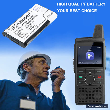 Hytera PNC370 Replacement Battery, 3.6V, 3000mAh, Li-ion 6