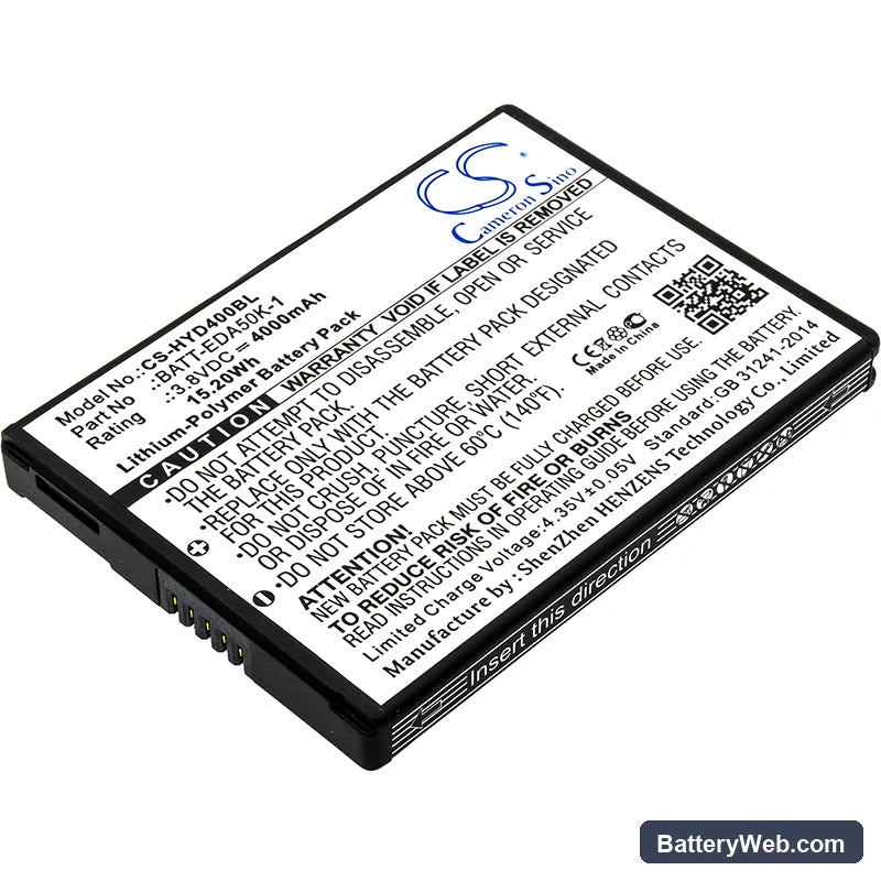 Honeywell Scanpal EDA50K Replacement Battery, 3.8V, 4000mAh, Li-Polymer 1