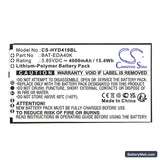 Honeywell EDA40K Replacement Battery, 3.85V, 4000mAh, Li-Polymer 3