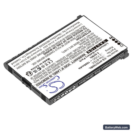 Dolphin 70e Replacement Battery, 3.7V, 1600mAh, Li-ion 2