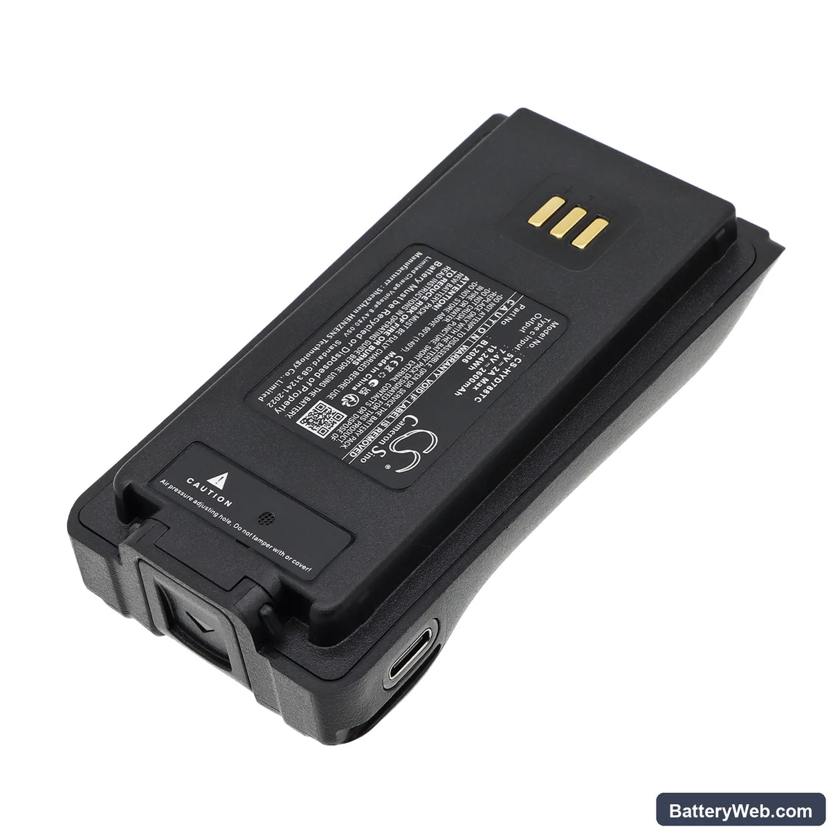 HYT DMR PD-702 Replacement Battery, 7.4V, 2600mAh, Li-ion 2