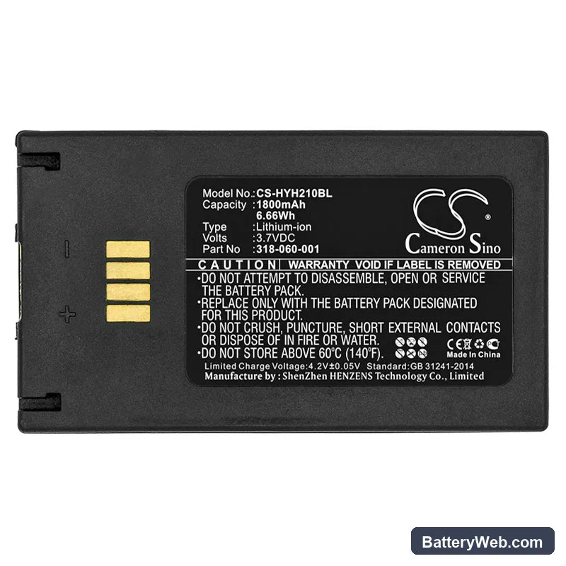 Honeywell IH21 RFID Replacement Battery, 3.7V, 1800mAh, Li-ion 3