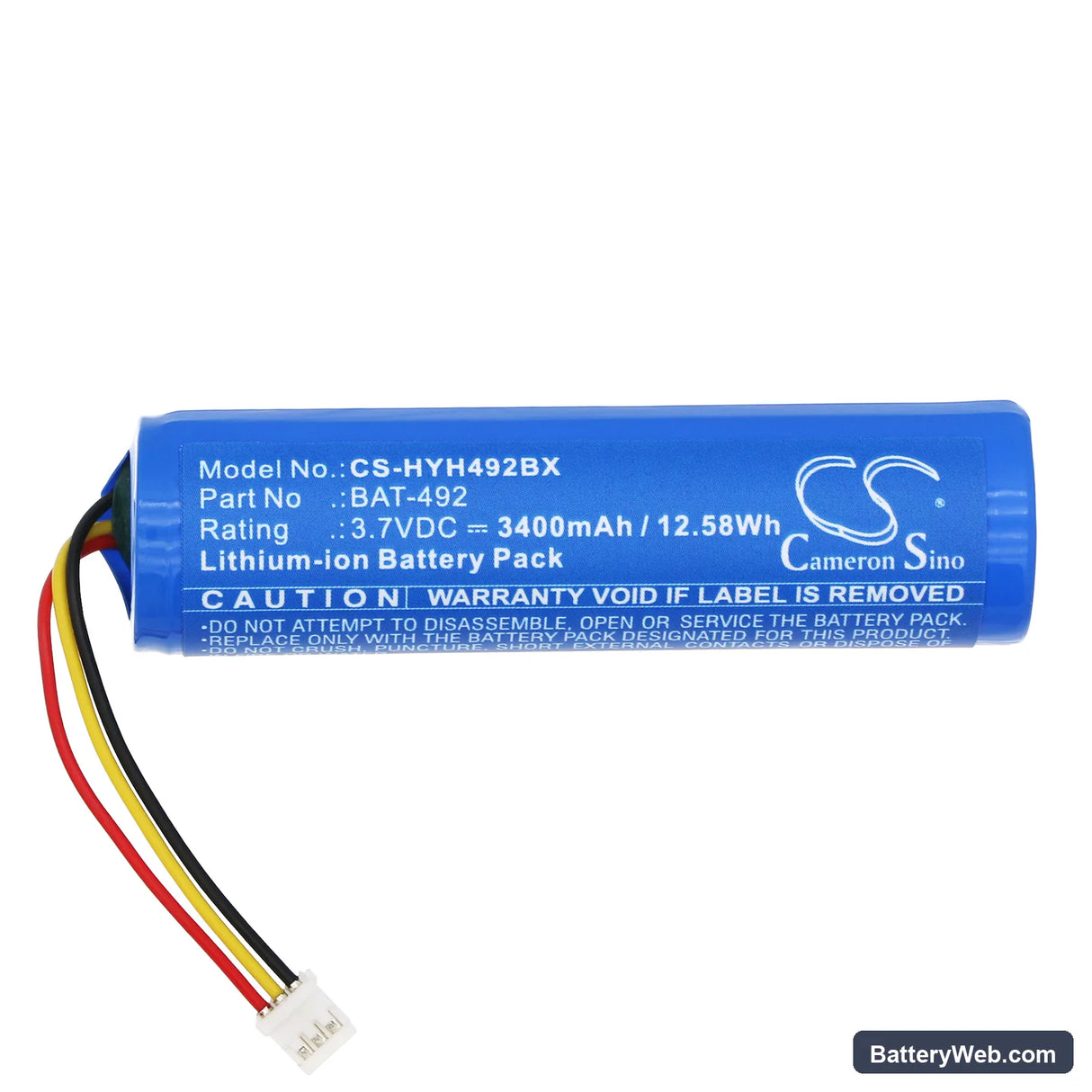 Honeywell HH492 Replacement Battery, 3.7V, 3400mAh, Li-ion 3