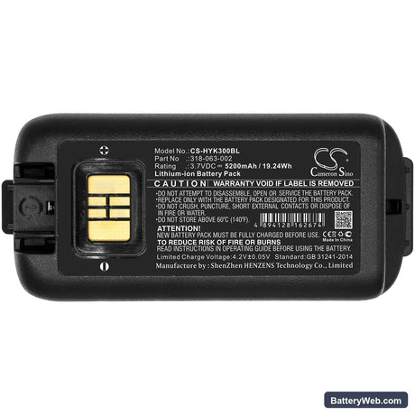 Dolphin CK65 Replacement Battery, 3.7V, 5200mAh, Li-ion 3