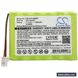 Honeywell Tss Keypad Replacement Battery, 7.2V, 700mAh, Ni-MH 3