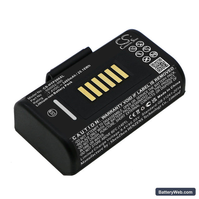 Datamax ONeil Printer Replacement Battery, 7.4V, 3400mAh, Li-ion 1