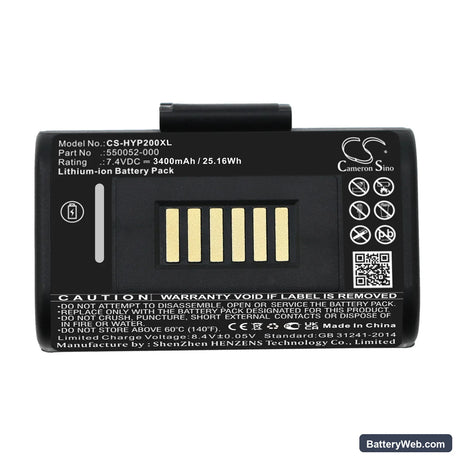 Datamax ONeil Printer Replacement Battery, 7.4V, 3400mAh, Li-ion 5
