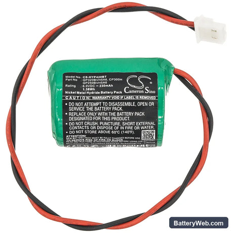Honeywell AG6/WB Replacement Battery, 6V, 230mAh, Ni-MH 3