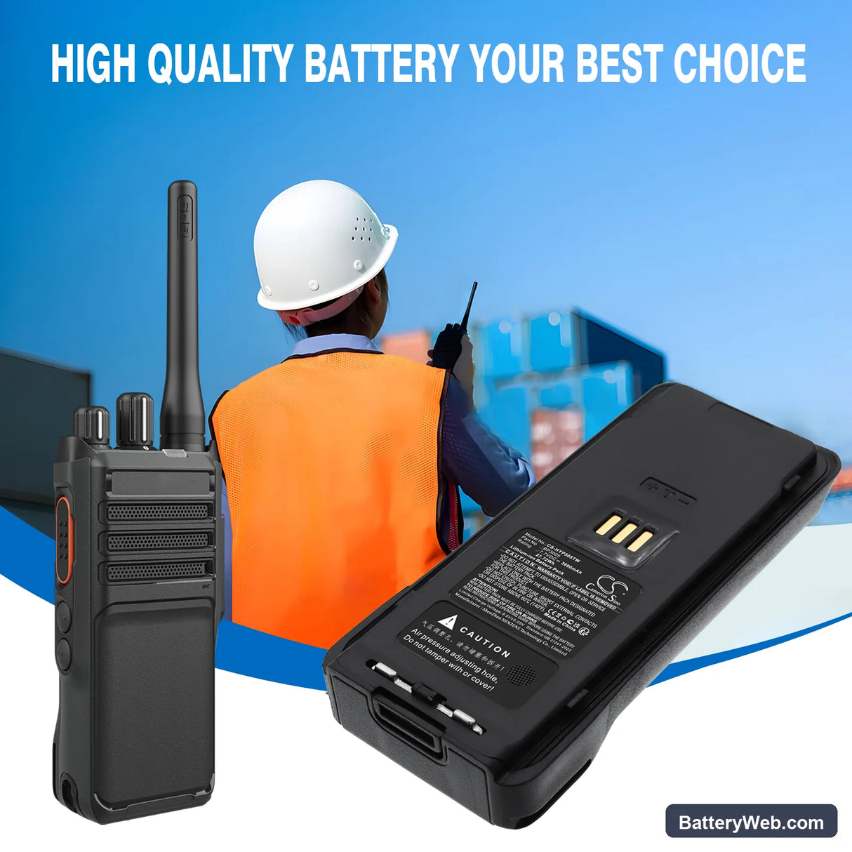 Hytera HP505 Replacement Battery, 7.7V, 3600mAh, Li-ion 6