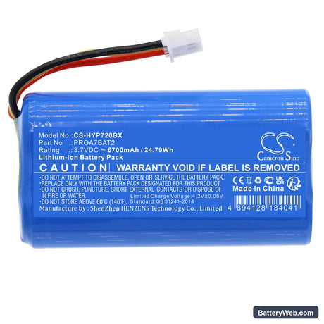 Honeywell Home PROA7 Replacement Battery, 3.7V, 6700mAh, Li-ion 3