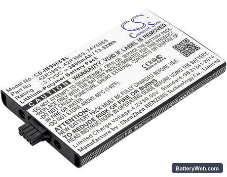 IBM 571F Replacement Battery, 3.7V, 3600mAh, Li-Polymer 1