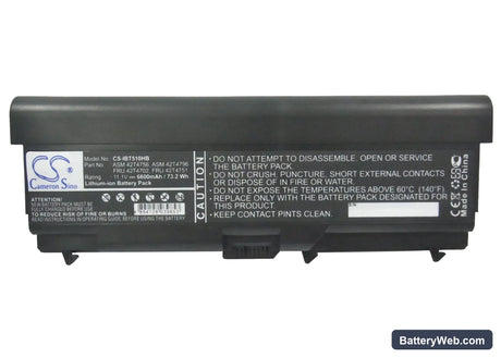 Lenovo ThinkPad E40 Replacement Battery, 11.1V, 6600mAh, Li-ion 5