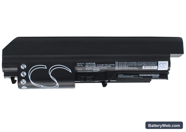 IBM ThinkPad T61 7659 Replacement Battery, 10.8V, 4400mAh, Li-ion 1