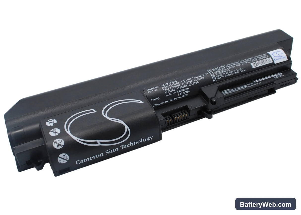 IBM ThinkPad T61 7659 Replacement Battery, 10.8V, 4400mAh, Li-ion 2