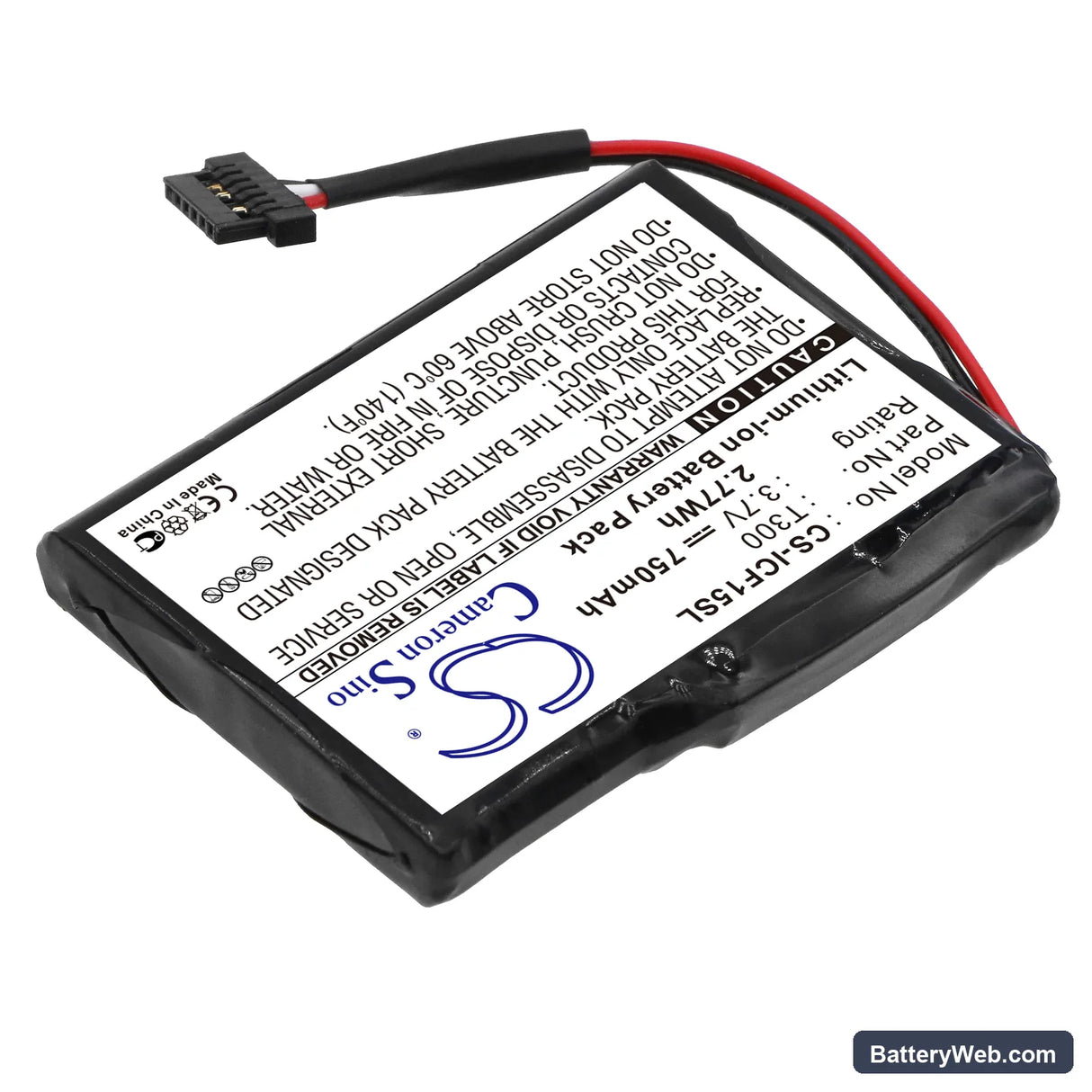 Navman F15 Replacement Battery, 3.7V, 750mAh, Li-ion 2