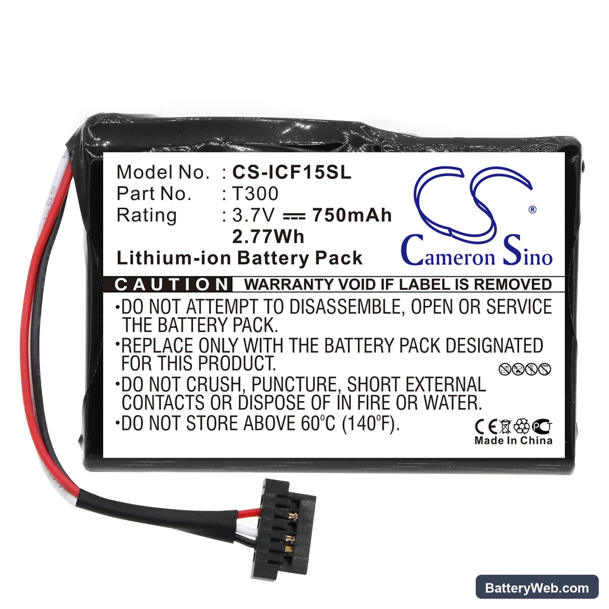 Navman F15 Replacement Battery, 3.7V, 750mAh, Li-ion 3
