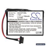 Navman F15 Replacement Battery, 3.7V, 750mAh, Li-ion 3