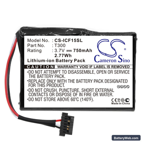 Navman F15 Replacement Battery, 3.7V, 750mAh, Li-ion 3