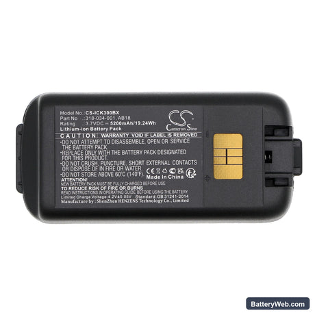 Intermec CK3 Replacement Battery, 3.7V, 5200mAh, Li-ion 5
