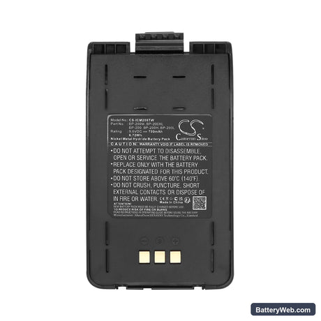 Icom IC-A5 Replacement Battery, 9.6V, 700mAh, Ni-MH 5